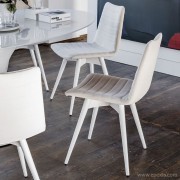 Chaise Cover pieds bois laqué blanc