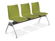 Chaises sur poutre Onyx 3 places avec assises et dossiers tapissés