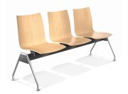 Chaises sur poutre Onyx 3 places hêtre naturel vernis