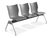 Chaises sur poutre Onyx 3 places, coques en polypropylène renforcé