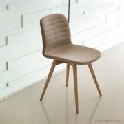 Chaise rembourrée Liù pieds bois