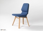 Chaise de réunion rembourrée pieds bois Oblique