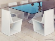 Chaises Rest avec table de réunion en verre Rest 