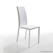 Chaise restaurant similicuir blanc Silvy