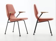 Chaise de réunion pieds métal Oblique