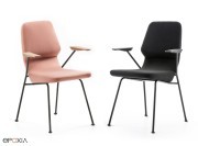 Chaise de réunion pieds métal Oblique