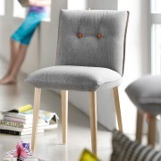 Chaise salle à manger Soda tissu gris déperlant