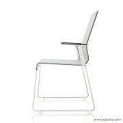 Chaise de réunion Stick structure aluminium et dossier haut