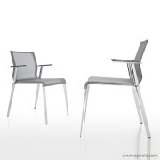 Chaises de réunion résille Stick 4 pieds