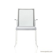 Chaise de réunion Stick structure aluminium et dossier haut