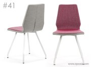 Chaise restauration Moods #41, tissu bicolore, pieds métal