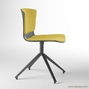 Chaise Slam assise et dossier tapissés, pieds pyramide