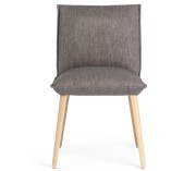 Chaise restaurant tissu gris pieds bois Soft