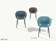 Fauteuil empilable Uni Ka 594, coque polypropylène