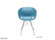 Fauteuil avec châssis treillis en ﬁl d’acier. Coque en polypropylène.Uni Ka 596