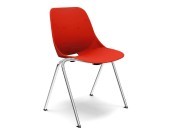 Chaises de collectivité Bakea polypropylène rouge