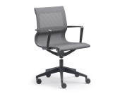 Fauteuil de réunion résille noire Luma