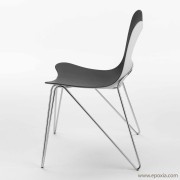Chaise de collectivité Trip, finition bicolore gris/anthracite