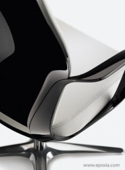 chaise visiteur Moteo dossier coque laquée noir