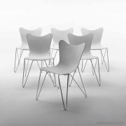 Chaises de collectivité Trip, finition uni blanc