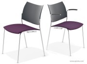 Chaise de conférence Cobra dossier plastique et assise garnie