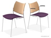 Chaise de conférence Cobra dossier hêtre avec assise garnie