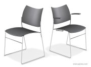 Chaise Curvy de conférence avec ou sans accoudoirs, idéal pour cafeteria
