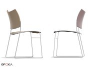 Chaises de conférence ou séminaire Curvy, piètement fil d'acier chromé