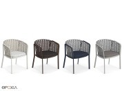 Chaises de jardin Carousel, corde tressage carré