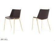 Chaise empilable Aïku Soft, pied tube conique chrome Or