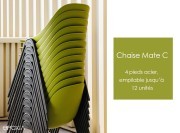 Chaises Mate C, chaises de collectivité 4 pieds métal, empilables par 12