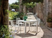 Mobilier outdoor en aluminium verni blanc 