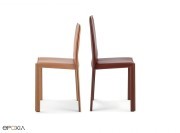 Chaises en cuir Pasqualina, 2 hauteurs de dossier