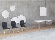 Table scandinave pieds bois Oblique