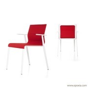 Chaise visiteur Stick structure aluminium verni blanche