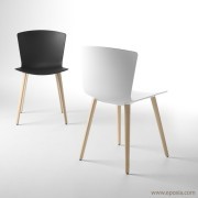 Chaises Slam, pieds bois