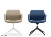 Fauteuils réunionr Alba, pied métal pivotant