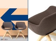 Fauteuils pivotants Clea Plus, pieds bois