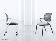 Chaises visiteur Flexa, pieds droit ou sur roulettes