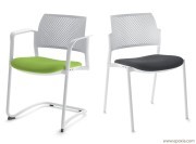 Chaises visiteur Kyos dossier blanc