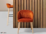 Chaise et tabouret Loft, 4 pieds bois