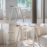 Tabouret haut design collection Volt coloris blanc