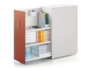Classeur latéral bois, hauteur 115 cm, façade Caramel
