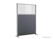Cloison KP mixte tissu gris + verre