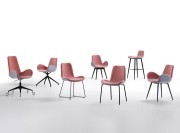 Collection de chaises tapissées Dalia, 2 hauteurs de dossier