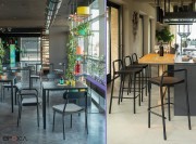 Chaises et tabourets Grace, parfaits pour la restauration et les terrasses