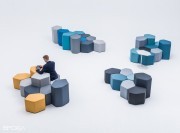 Collection Bazalto, poufs 2 hauteurs