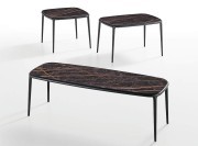 Tables basses Lea, plateau finition Noir Desir