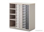 Comptoir à tiroirs mixte en acier, 3 colonnes