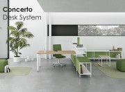 Système de rangement porteur pour bureau Concerto Desk System par Bralco